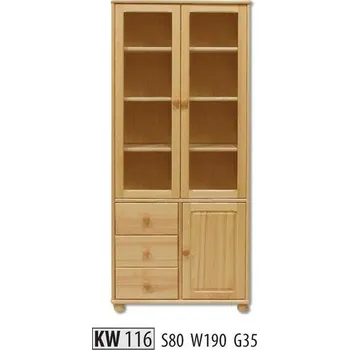 Obývací pokoj ImportWorld Vitrína Bendix masiv v190 x š80 x h35 cm (Barva dřeva: Olše)