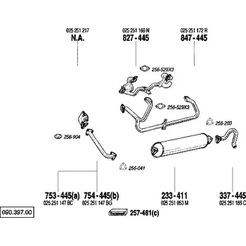 Výfukový systém výfuková trubka střední Bosal 754-445