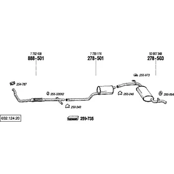 Výfuková trubka výfuková trubka přední Bosal 888-501