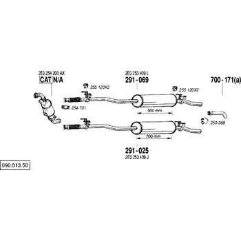 Výfuková trubka výfuková trubka zadní Bosal 700-171