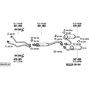 Výfuková trubka výfuková trubka přední Bosal 831-849