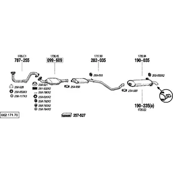 Výfuková trubka výfuková trubka přední Bosal 787-255