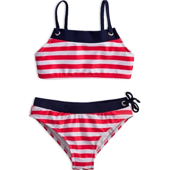 Dívčí plavky Dívčí plavky KNOT SO BAD PROUŽKY červené Velikost: 92