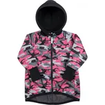 černo-růžová softshellová bunda s maskáčovým vzorem