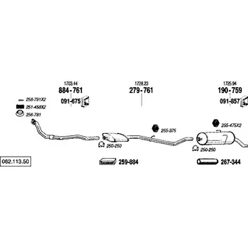Výfukový systém výfuková trubka přední Bosal 884-761
