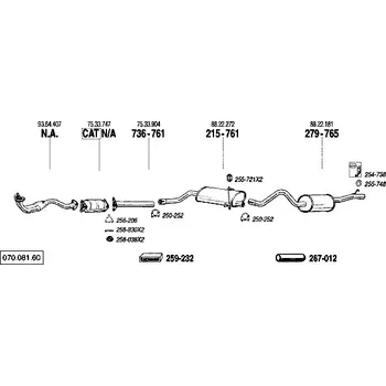 Výfuková trubka výfuková trubka střední Bosal 736-761