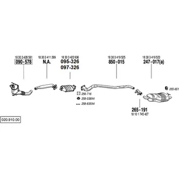 Výfuková trubka výfuková trubka střední Bosal 850-015