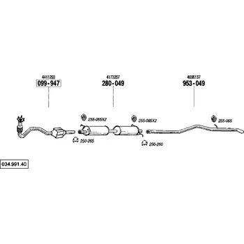 Výfukový systém výfuková trubka zadní Bosal 953-049