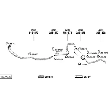 Výfukový systém výfuková trubka zadní Bosal 716-878