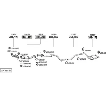 Výfuková trubka výfuková trubka střední Bosal 750-027