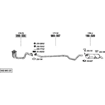 Výfuková trubka výfuková trubka střední Bosal 989-997
