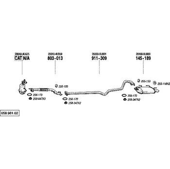Výfuková trubka výfuková trubka střední Bosal 911-309