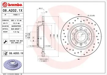 Brzdový kotouč Brembo 08.A202.1X