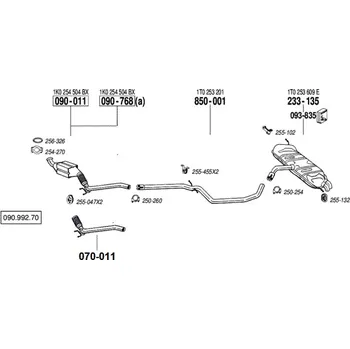 Výfuková trubka výfuková trubka střední Bosal 850-001