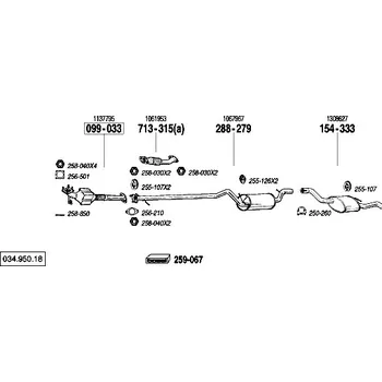 Katalyzátor katalyzátor Bosal 099-033