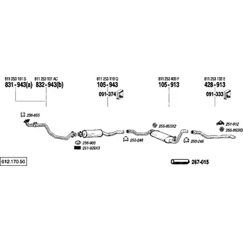 Výfuková trubka výfuková trubka přední Bosal 832-943