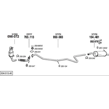 Výfuková trubka výfuková trubka střední Bosal 950-083