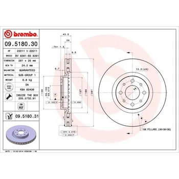 Brzdový kotouč Brembo 09.5180.31