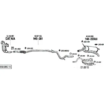 Výfukový systém výfuková trubka střední Bosal 945-381