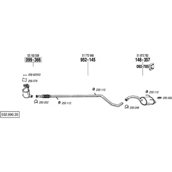 Výfuková trubka výfuková trubka střední Bosal 952-145