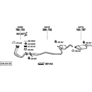 Výfuková trubka výfuková trubka přední Bosal 789-791