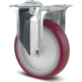 Pojezdové kolečko Tente Kolečko s červenou polyuretanovou obručí 80 mm,pevné