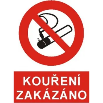 Bezpečnostní značky Kouření zakázáno A4 samolepka