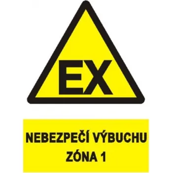 Bezpečnostní značky Nebezpečí výbuchu zóna 1 A4 plast