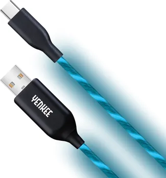 Datový kabel Yenkee YCU 341 BE LED USB-C 1 m modrý