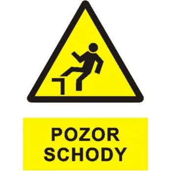 Bezpečnostní značky Pozor schody A4 plast