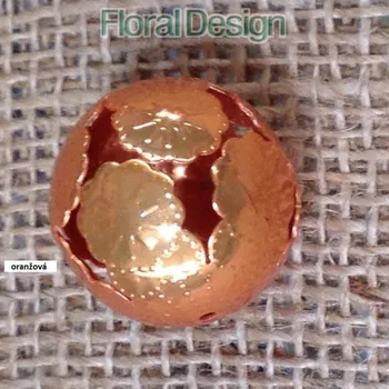 Vánoční dekorace Koule 12 ks metal Marrakessh 28mm oranžová