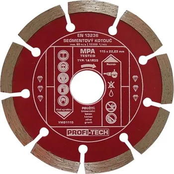 Řezný kotouč Kotouč diamantový segmentový standart 115 / 22 mm PROFI-TECH