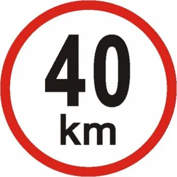 Bezpečnostní značky Označení omezené rychlosti reflexní 40km/h ø15cm samolepka