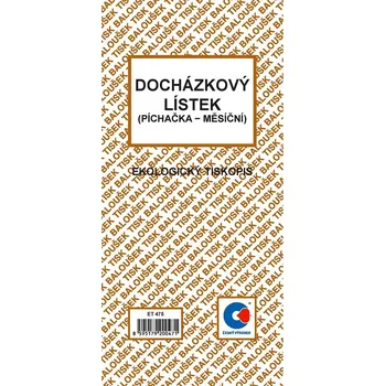 Tiskopis Baloušek Tisk ET475 docházkový list 1/3 A4 10 listů