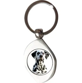 Přívěsek na klíče kolečko s potiskem Dalmatin