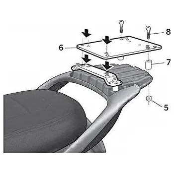 Motodoplněk Aprilia Scarabeo 125 2008-2012 nosič horního kufru SHAD A0SC18ST (nosič horního kufru SHAD A0SC18ST)