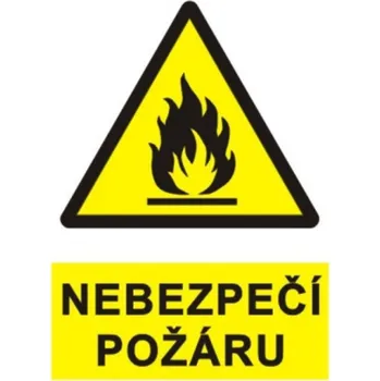 Bezpečnostní značky Nebezpečí požáru A5 plast