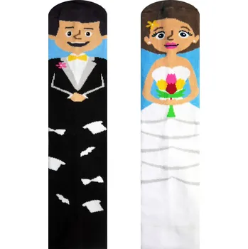 Pánské ponožky Veselé ponožky Nevěsta a Ženich, Střih Pánsky/UNISEX, Velikost 35-38