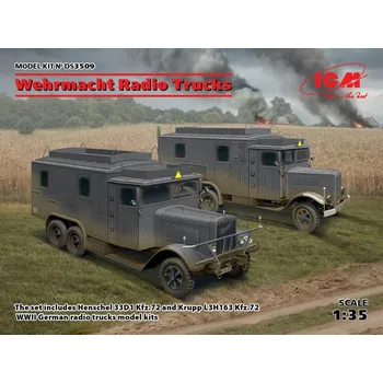 Plastikový model ICM 1/35 Wehrmacht Radio Trucks DIORAMA SET (2 kits)