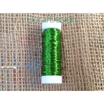 Floristika Drátek hladký na špulce 0,3mm x 30gr. světle zelená