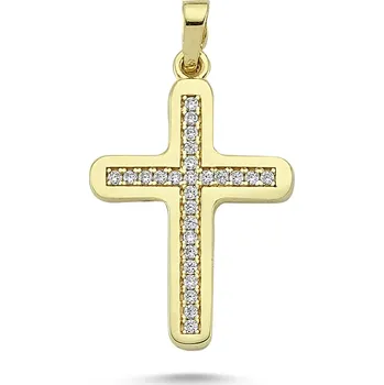 Přívěsek Lillian Vassago Zlatý přívěsek křížek se zirkony LLV12-GP043