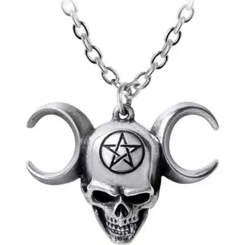 Přívěsek obojek ALCHEMY GOTHIC - Triunity Skull - Pewter