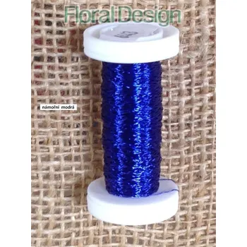 Floristický drát Drátek kroucený na špulce 0,3mm x 25gr. modrá