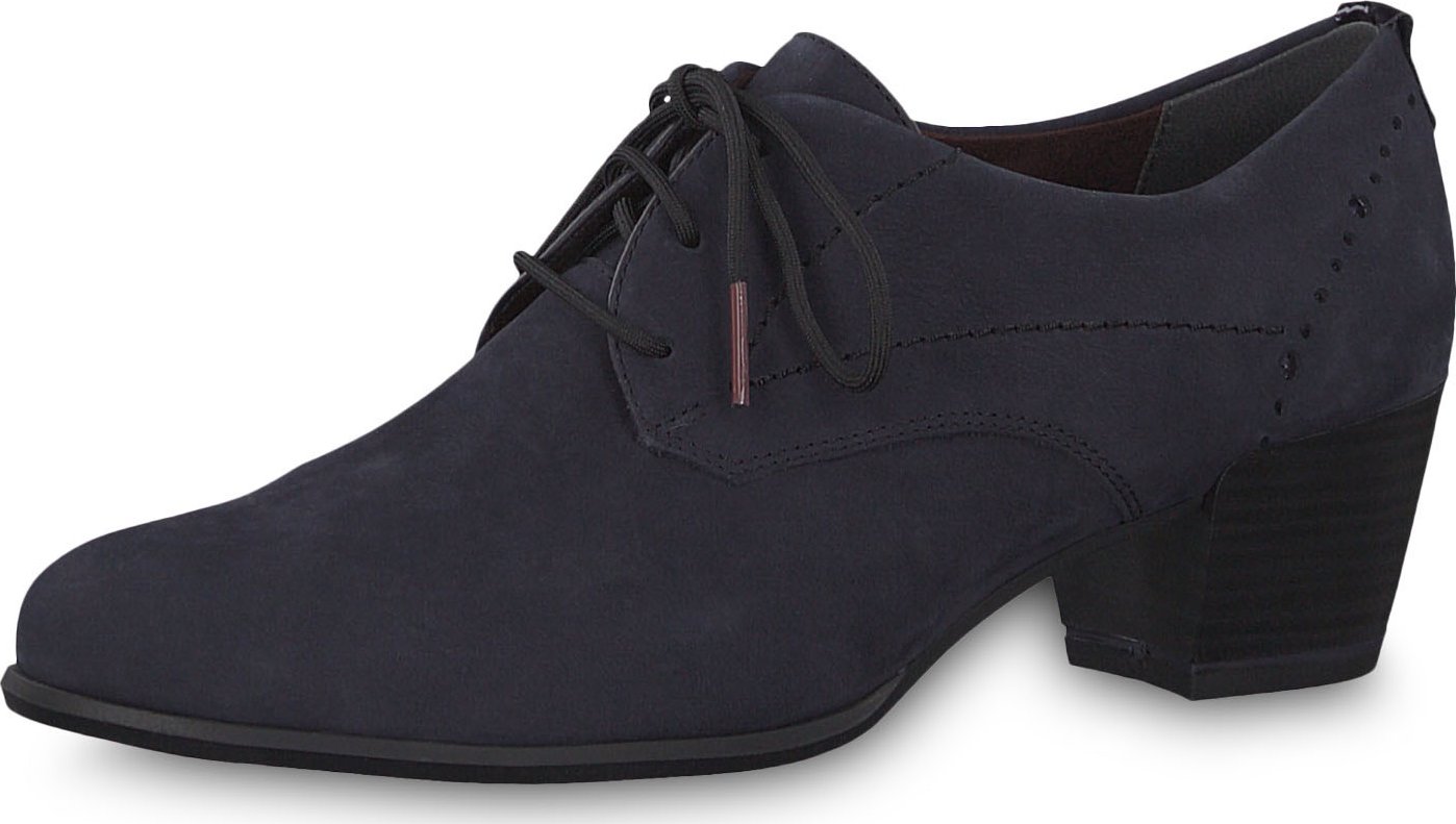 Tamaris Derby Donna In Pelle – Modello 1-1-23305-23, Colore 003, Tacco Piatto, Chiusura Stringata