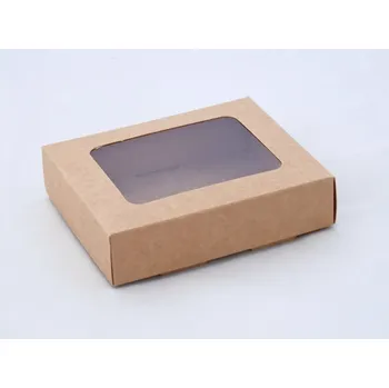 Dárková krabička Krabička na pralinky s okénkem 121003 kraftová