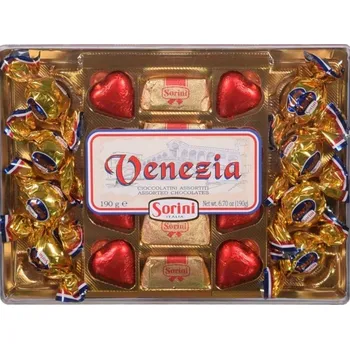 Bonboniéra Bonboniéra SORINI 190g VENEZIA (krásné dárkové pralinky / průhledná krabička / dárek / Praline di cioccolato)