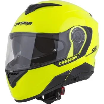 Helma na motorku Cassida Compress 2.0 Refraction žlutá fluo/černá/šedá