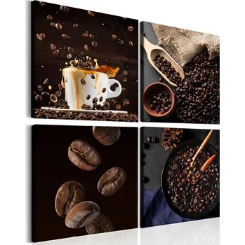 Obraz Malvis Čtyřdílný obraz čerstvá káva Velikost (šířka x výška): 80x80 cm