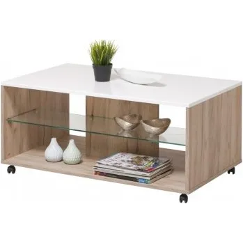 Konferenční stolek Konferenční stolek Carter - dub šedý/bílá