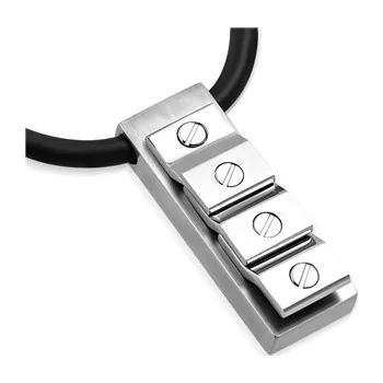 Náhrdelník Šperky4U Ocelový náhrdelník s obdélníkovým přívěškem